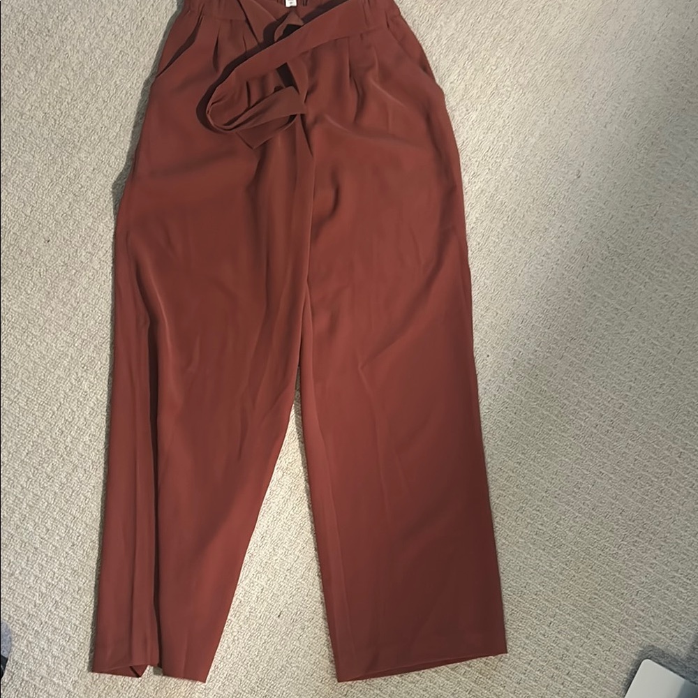 Rust Wide-Leg Trousers